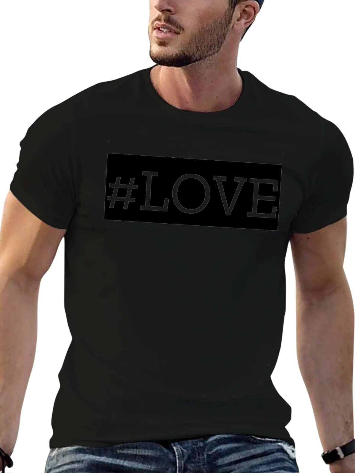 Hashtag Love T-Shirt - Black Crew Neck Tee product image 6