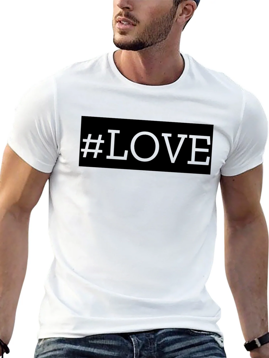 Hashtag Love T-Shirt - Black Crew Neck Tee product image 12