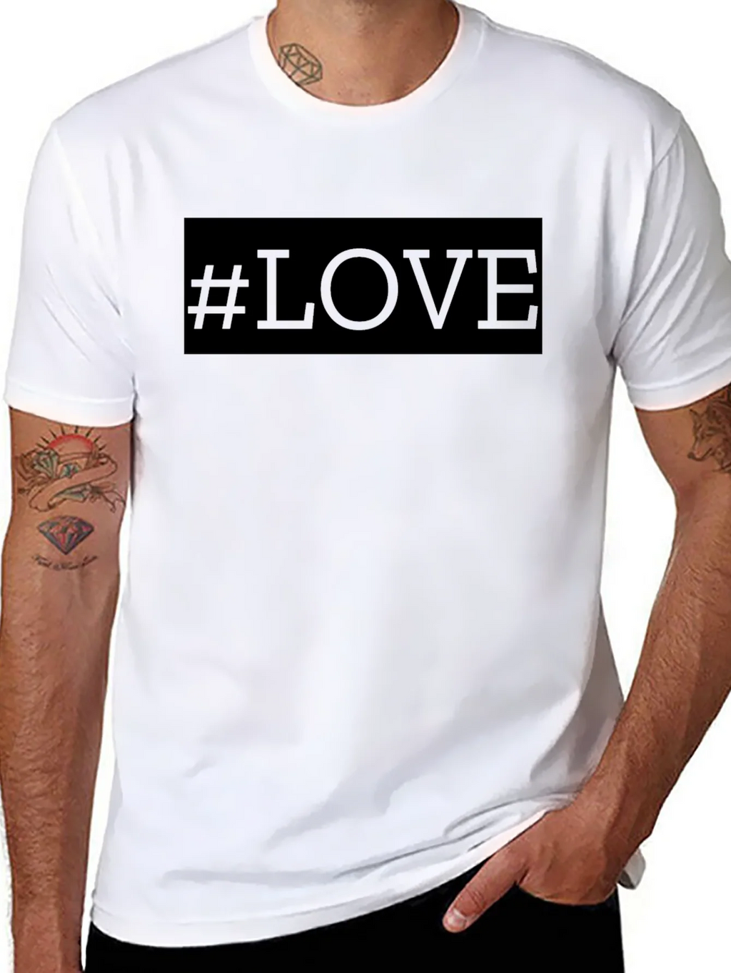 Hashtag Love T-Shirt - Black Crew Neck Tee product image 7