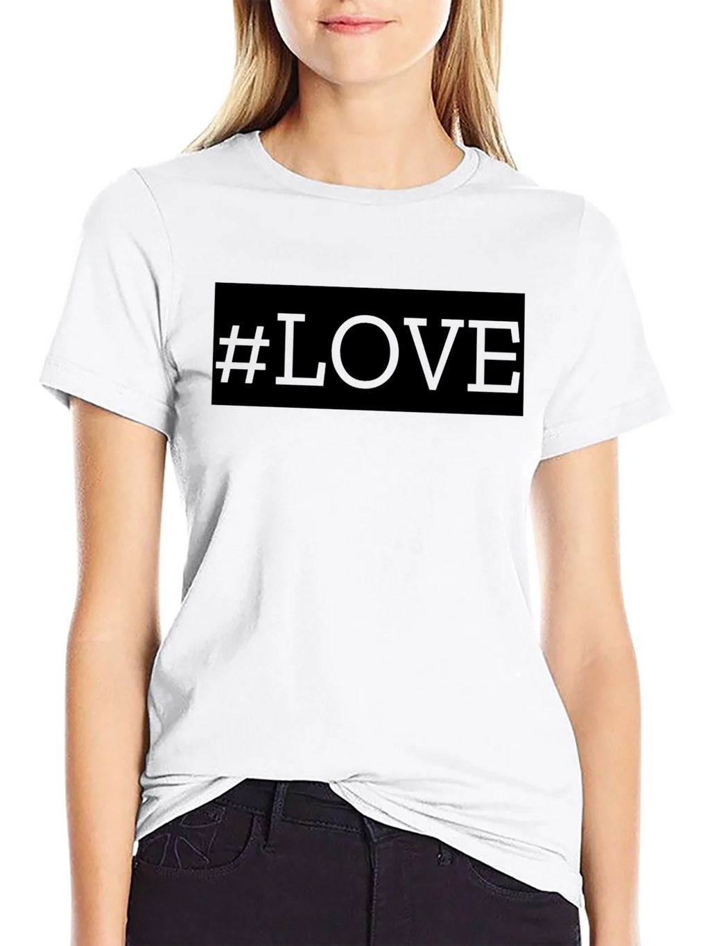 Hashtag Love T-Shirt - Black Crew Neck Tee product image 8
