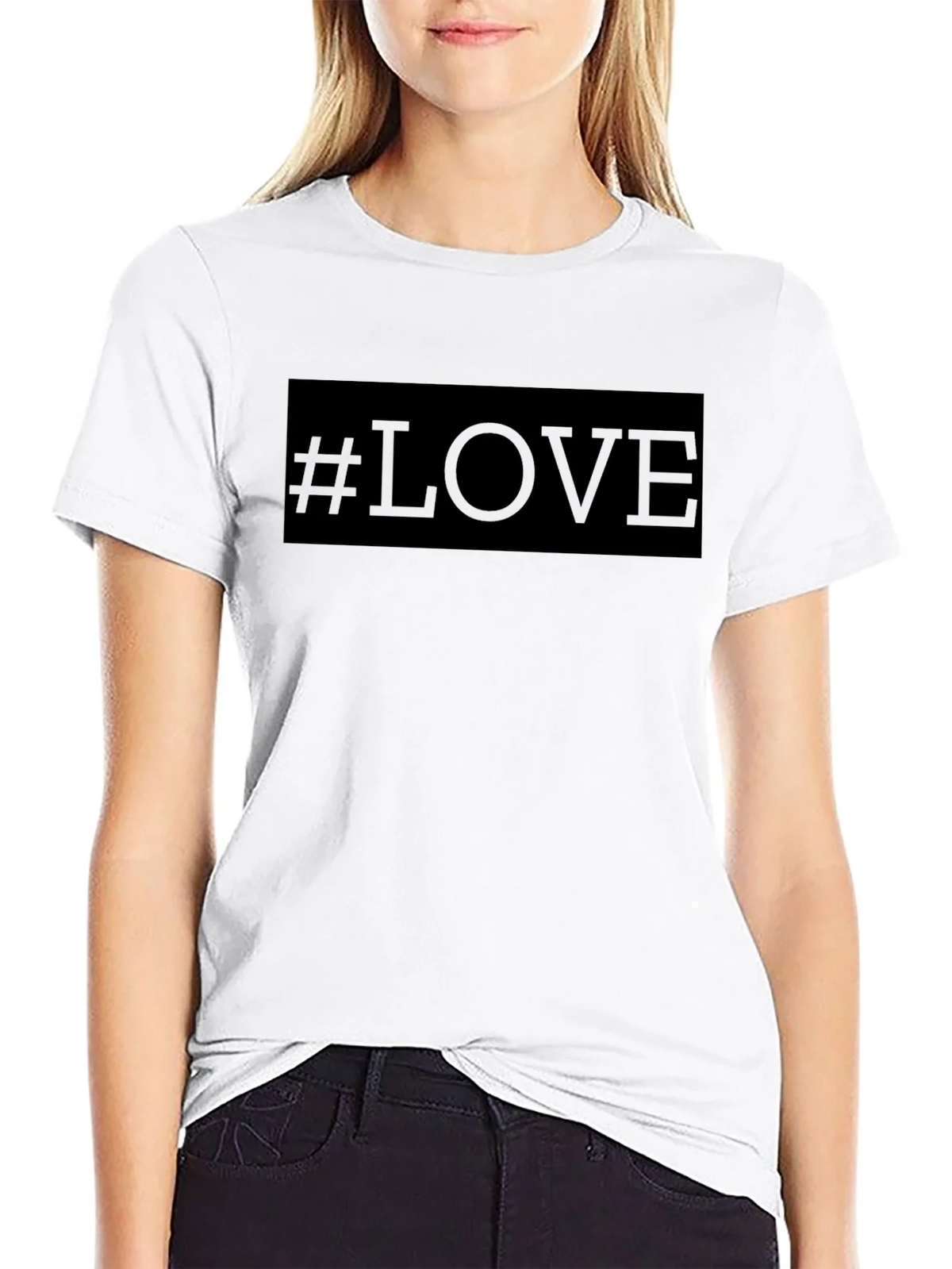 Hashtag Love T-Shirt - Black Crew Neck Tee product image 8