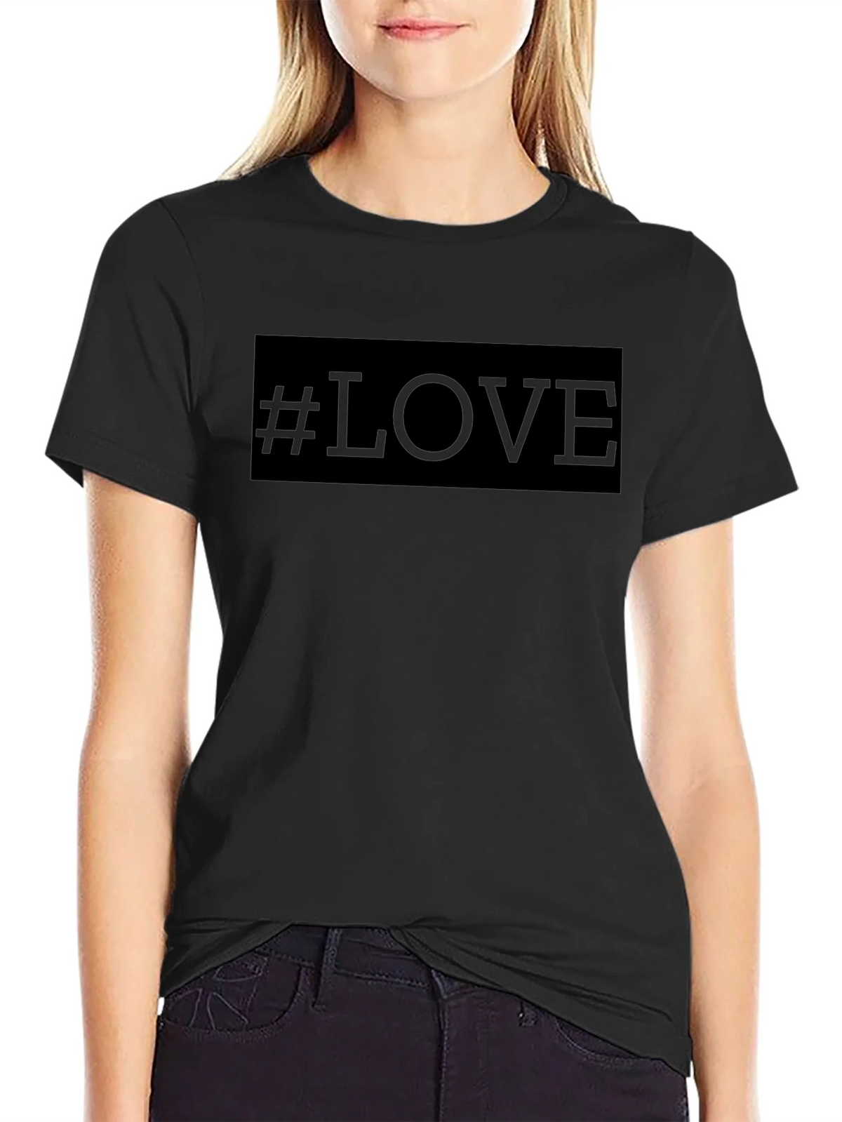 Hashtag Love T-Shirt - Black Crew Neck Tee product image 2
