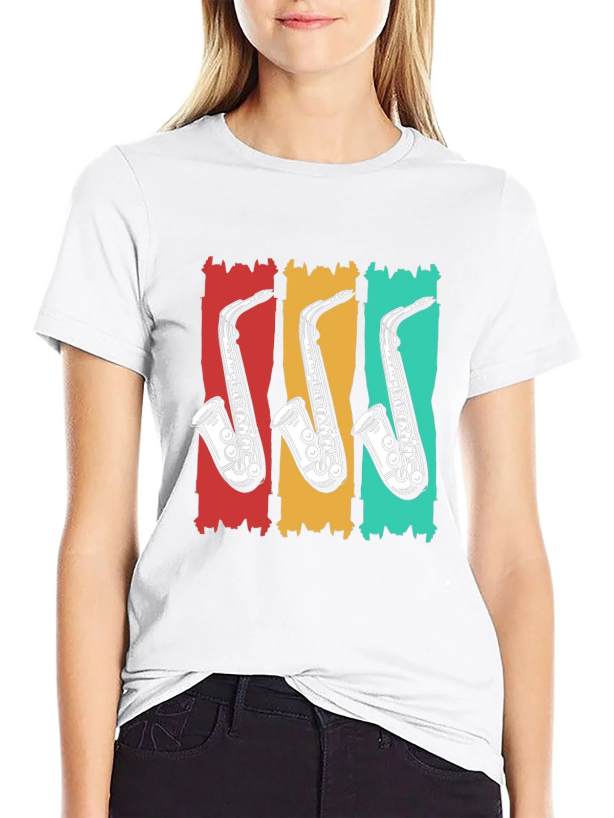 Retro Saxophone T-Shirt - Cool Music Tee product image 8