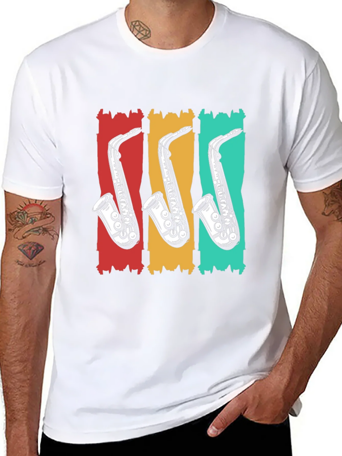 Retro Saxophone T-Shirt - Cool Music Tee product image 7