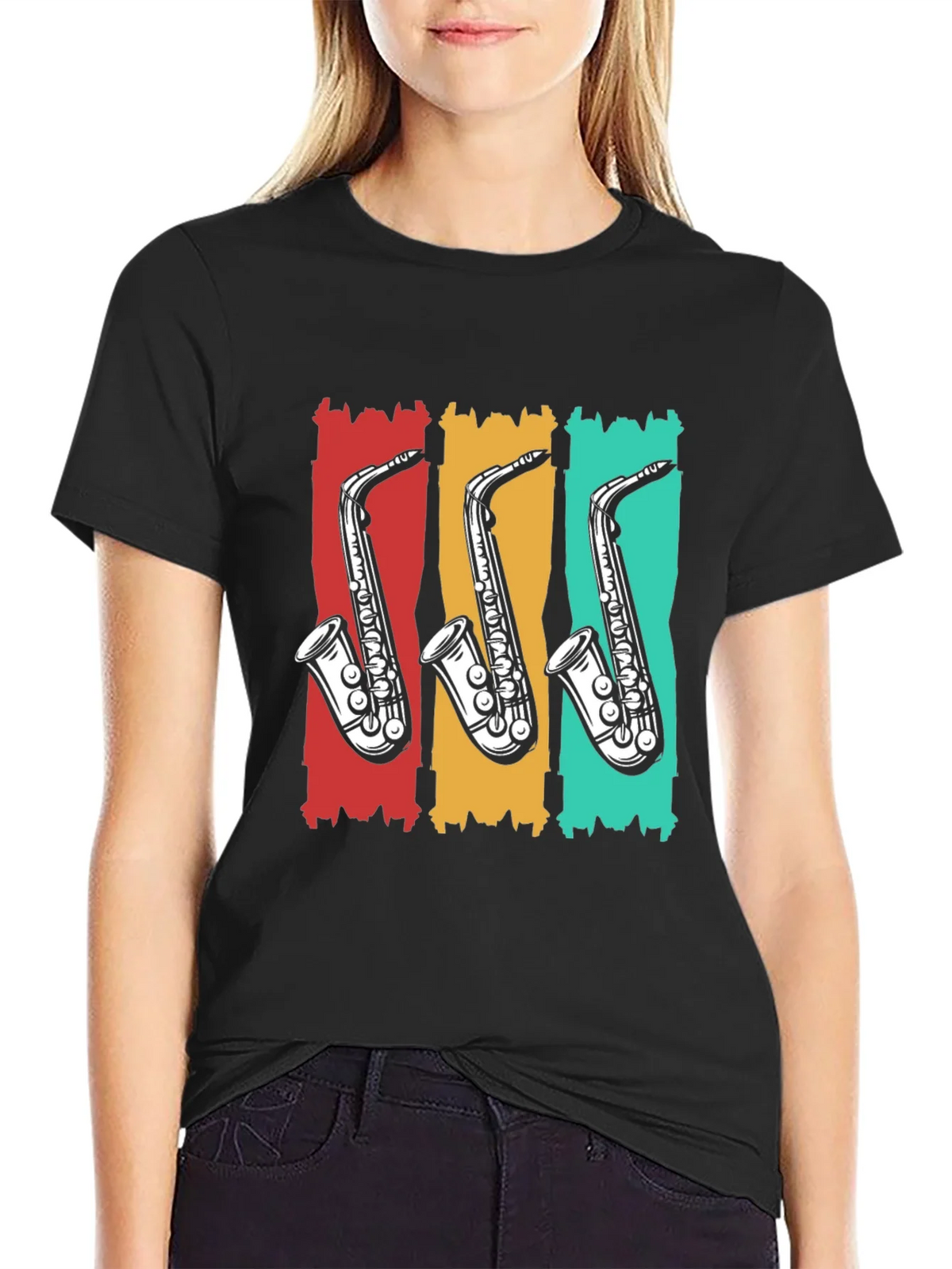 Retro Saxophone T-Shirt - Cool Music Tee product image 2
