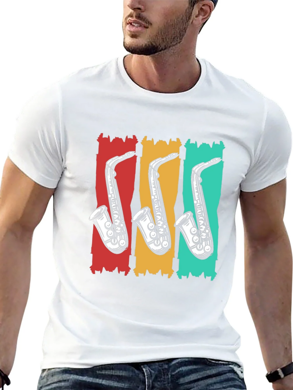 Retro Saxophone T-Shirt - Cool Music Tee product image 12