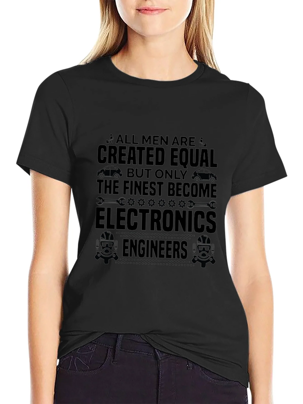 Electronics Engineer Mens Black Graphic T-Shirt product image 2