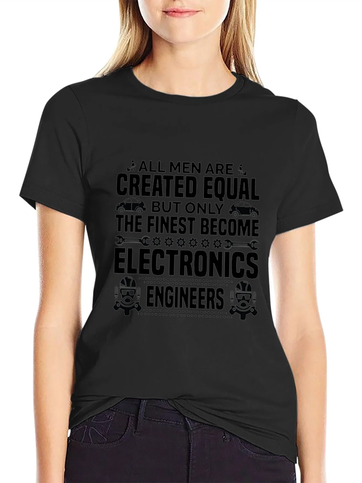 Electronics Engineer Mens Black Graphic T-Shirt product image 2