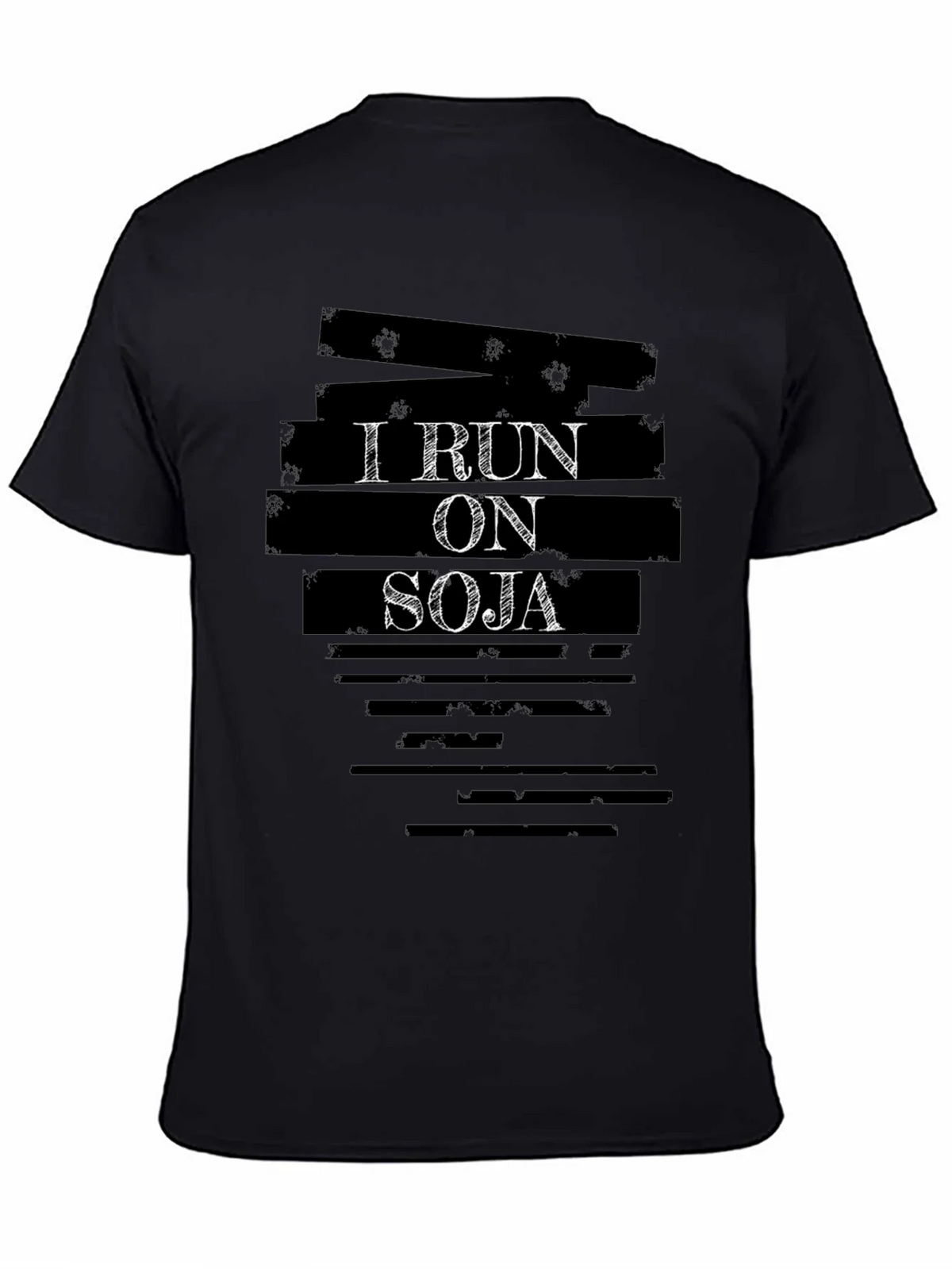 I Run On Soja T-Shirt - Black Cotton Graphic Tee product image 4