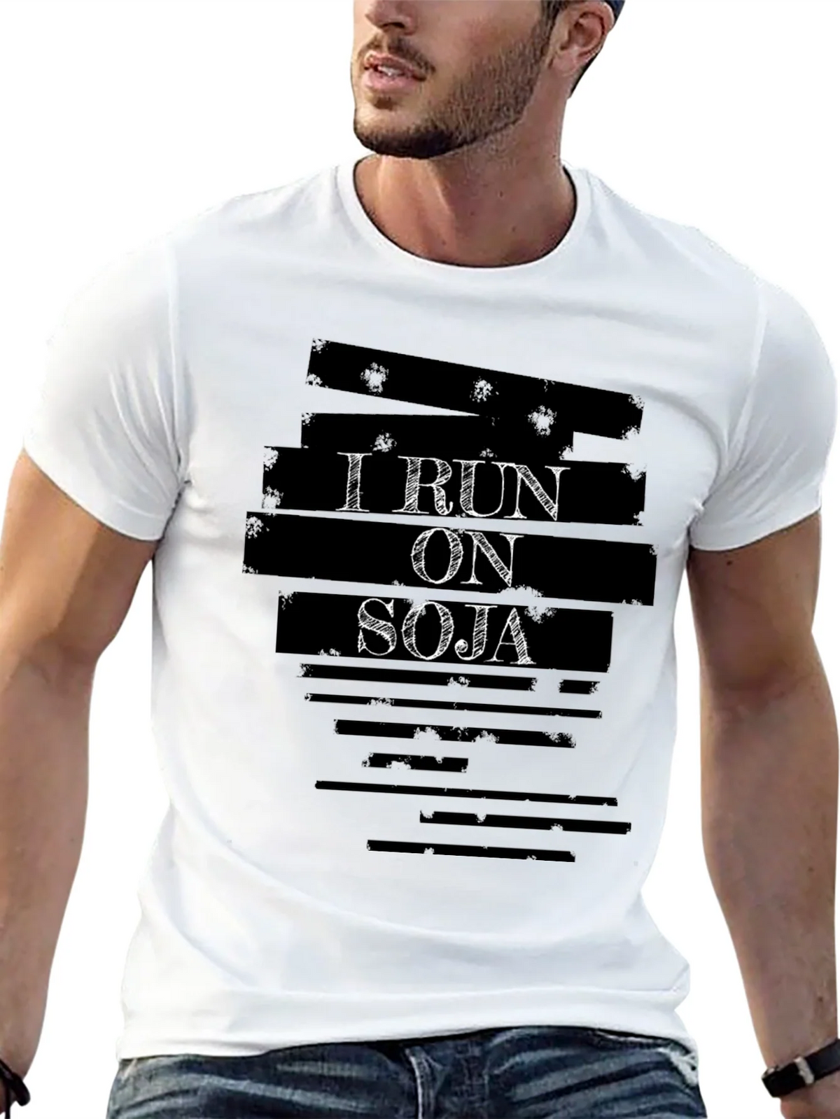 I Run On Soja T-Shirt - Black Cotton Graphic Tee product image 12