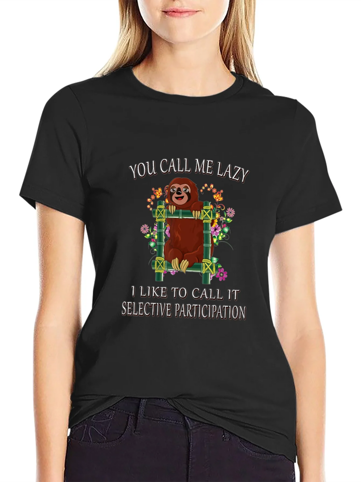 Lazy Sloth Graphic Tee: Selective Participation product image 2