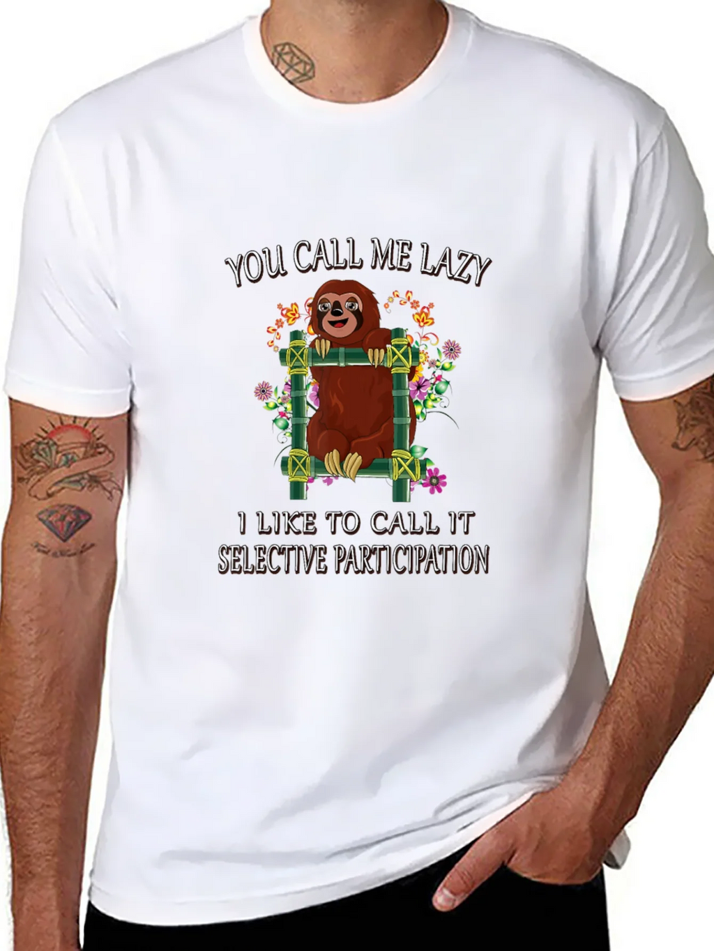Lazy Sloth Graphic Tee: Selective Participation product image 7