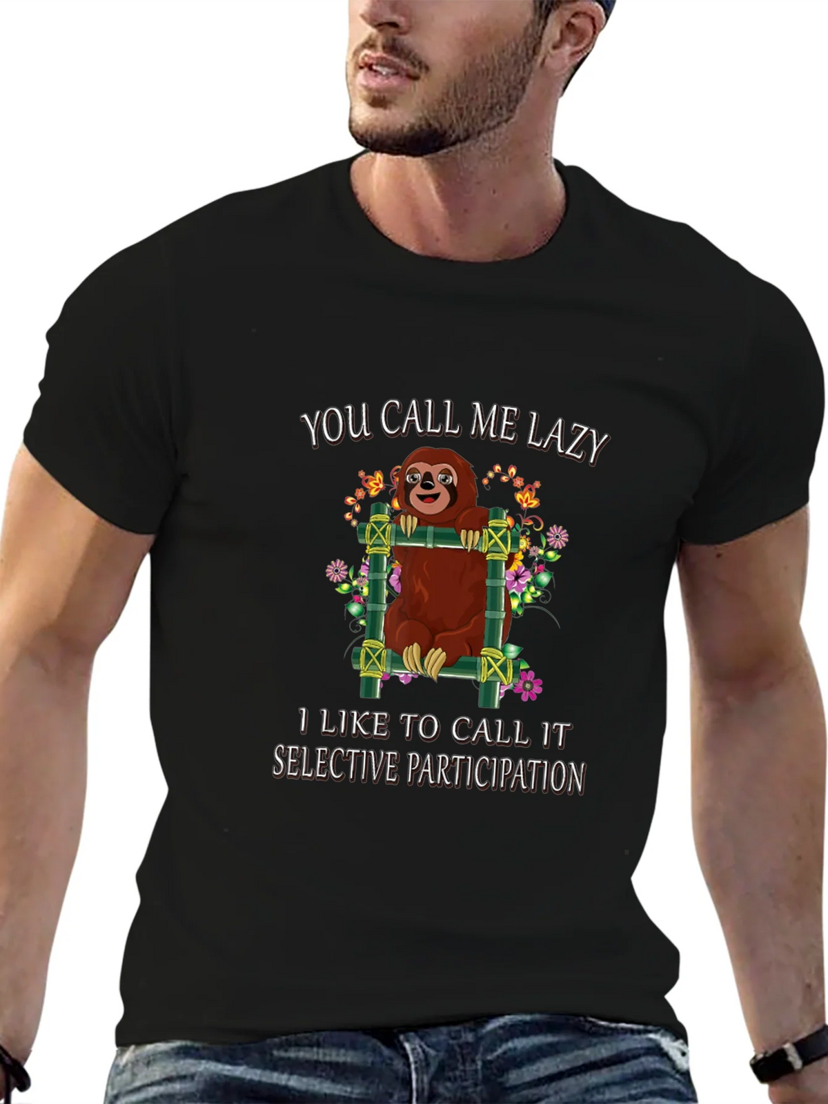 Lazy Sloth Graphic Tee: Selective Participation product image 6