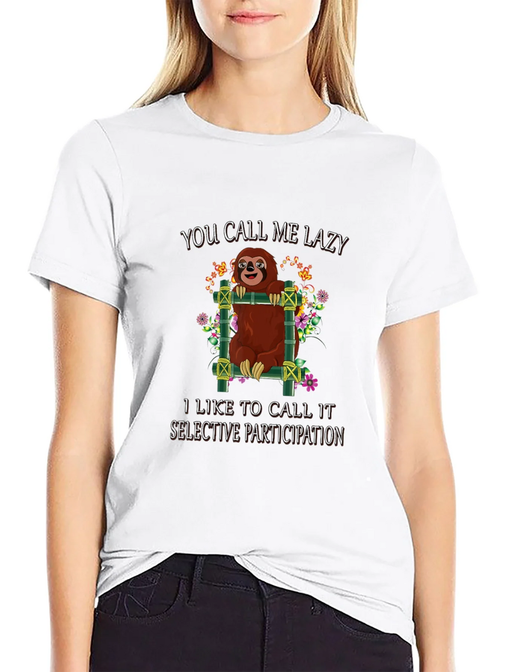 Lazy Sloth Graphic Tee: Selective Participation product image 8