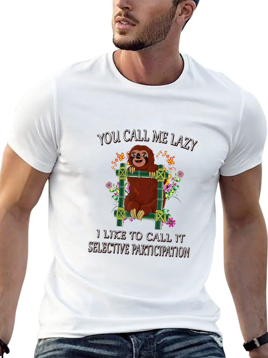 Lazy Sloth Graphic Tee: Selective Participation product image 12