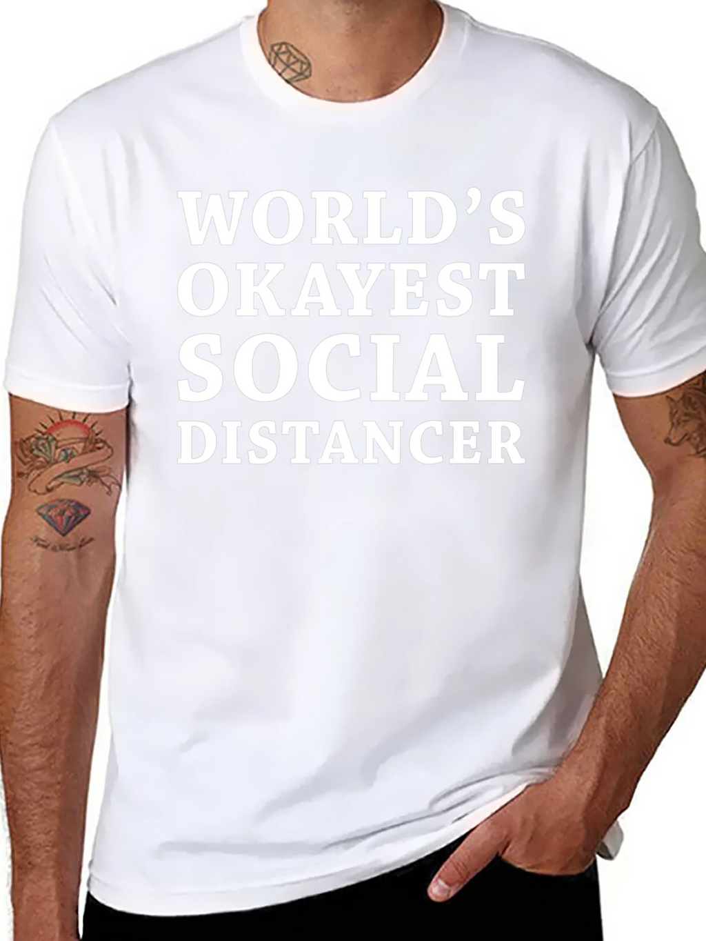 Worlds Okayest Social Distancer T-Shirt product image 7