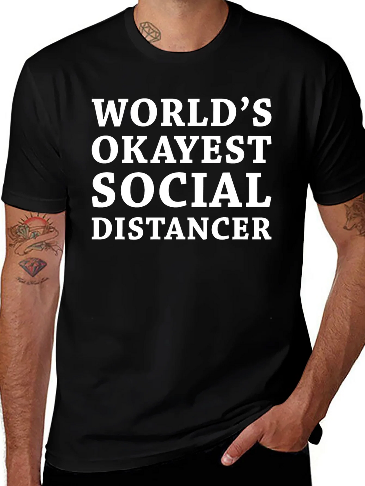 Worlds Okayest Social Distancer T-Shirt product image 1