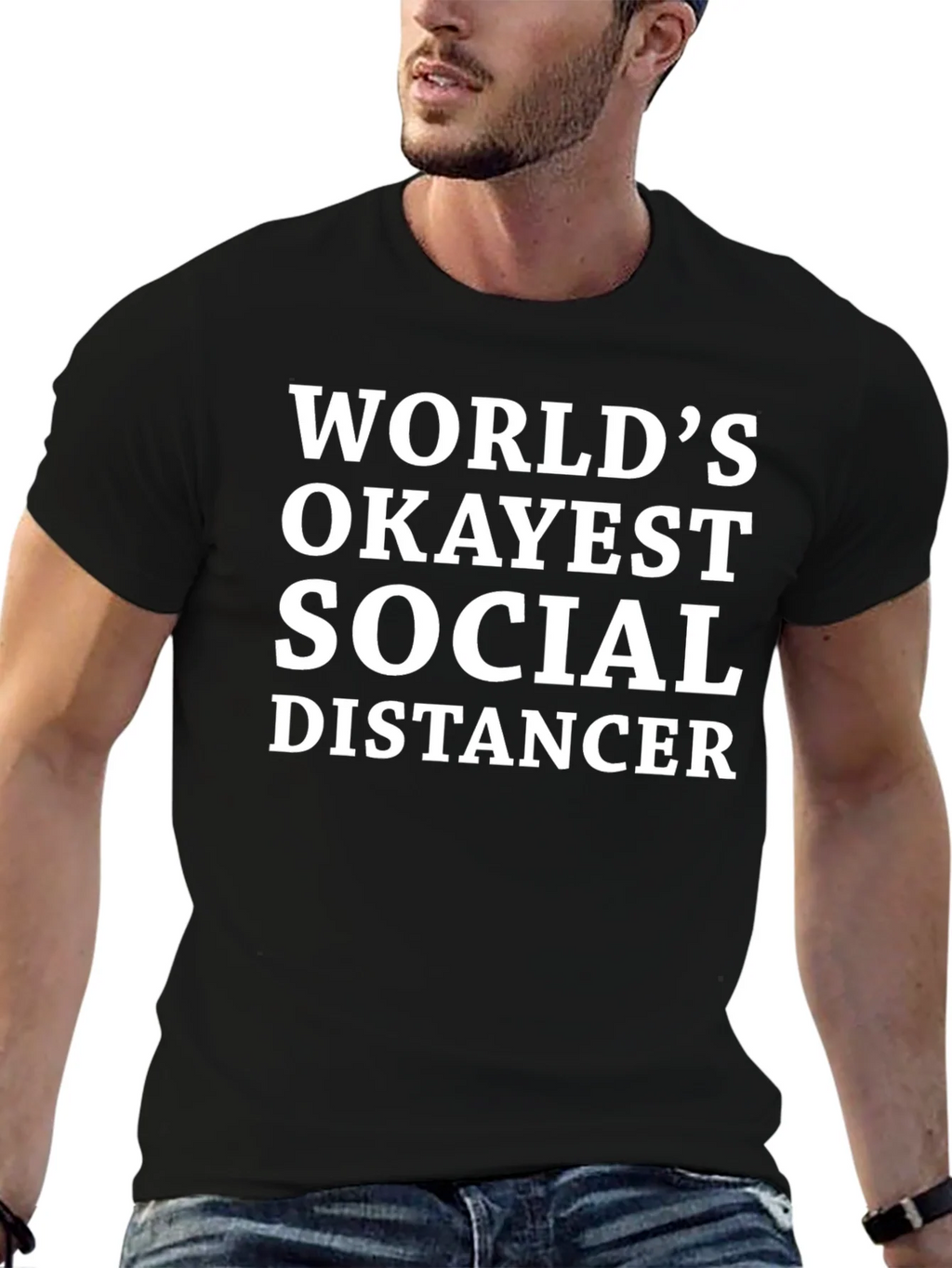 Worlds Okayest Social Distancer T-Shirt product image 6