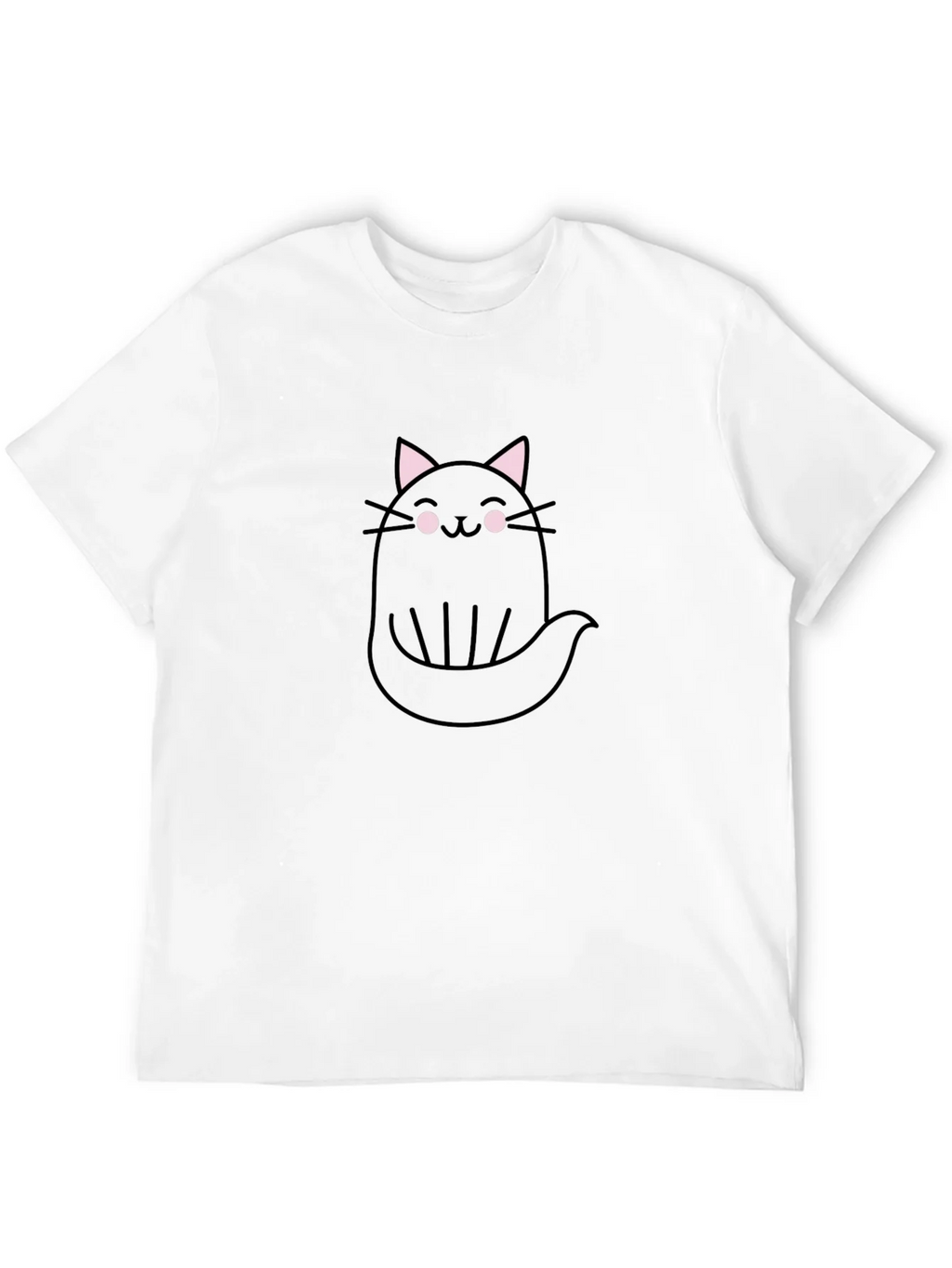 Cute Ghost Cat Graphic Tee - Black Cotton T-Shirt product image 7
