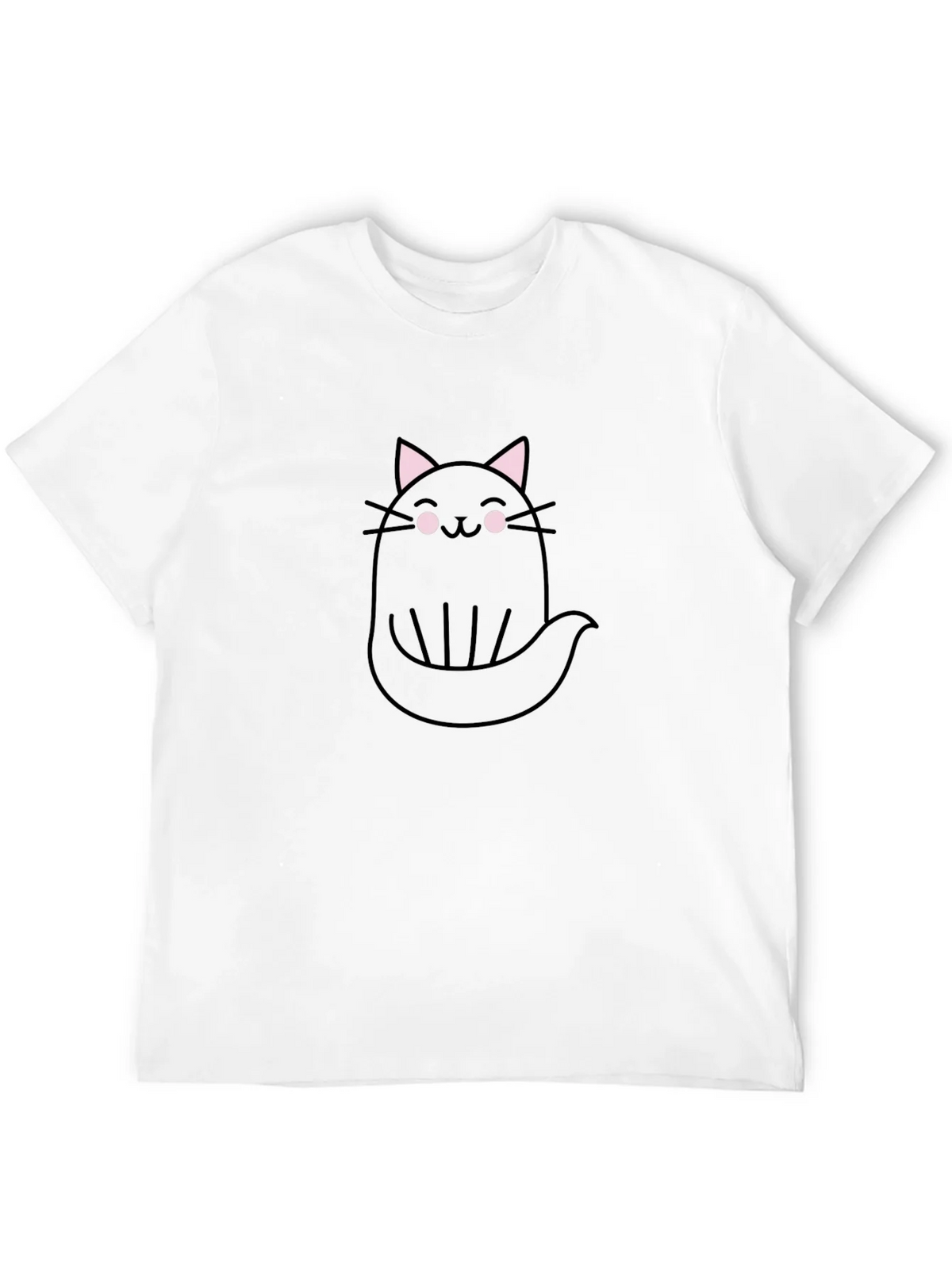 Cute Ghost Cat Graphic Tee - Black Cotton T-Shirt product image 7
