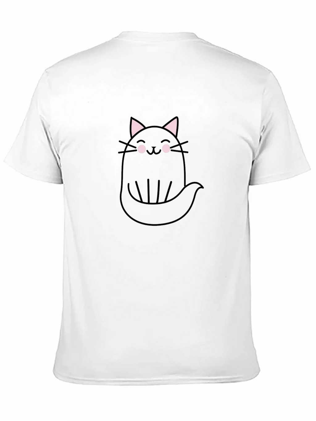 Cute Ghost Cat Graphic Tee - Black Cotton T-Shirt product image 6