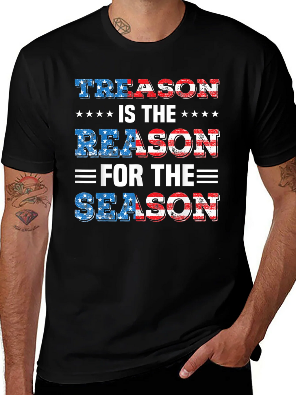 Treason is the Reason T-Shirt Patriotic USA Flag product image 1