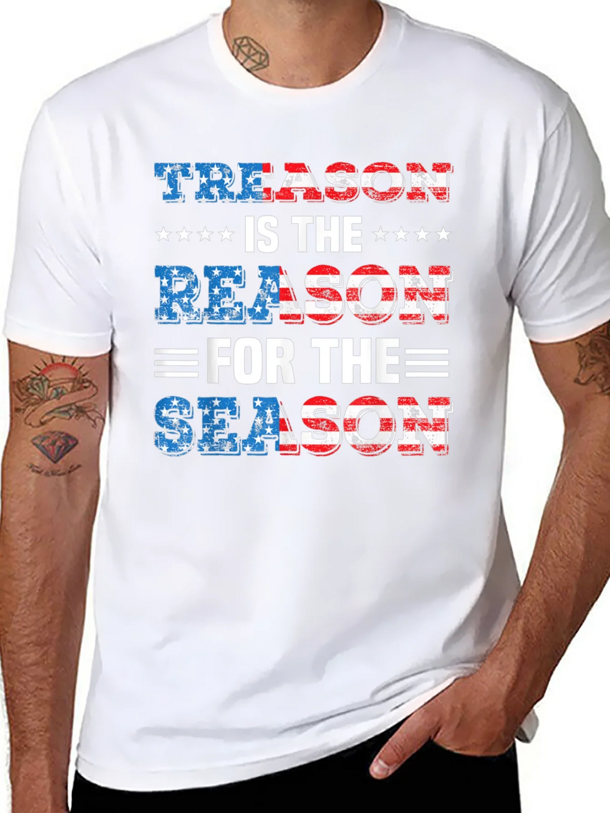 Treason is the Reason T-Shirt Patriotic USA Flag product image 7