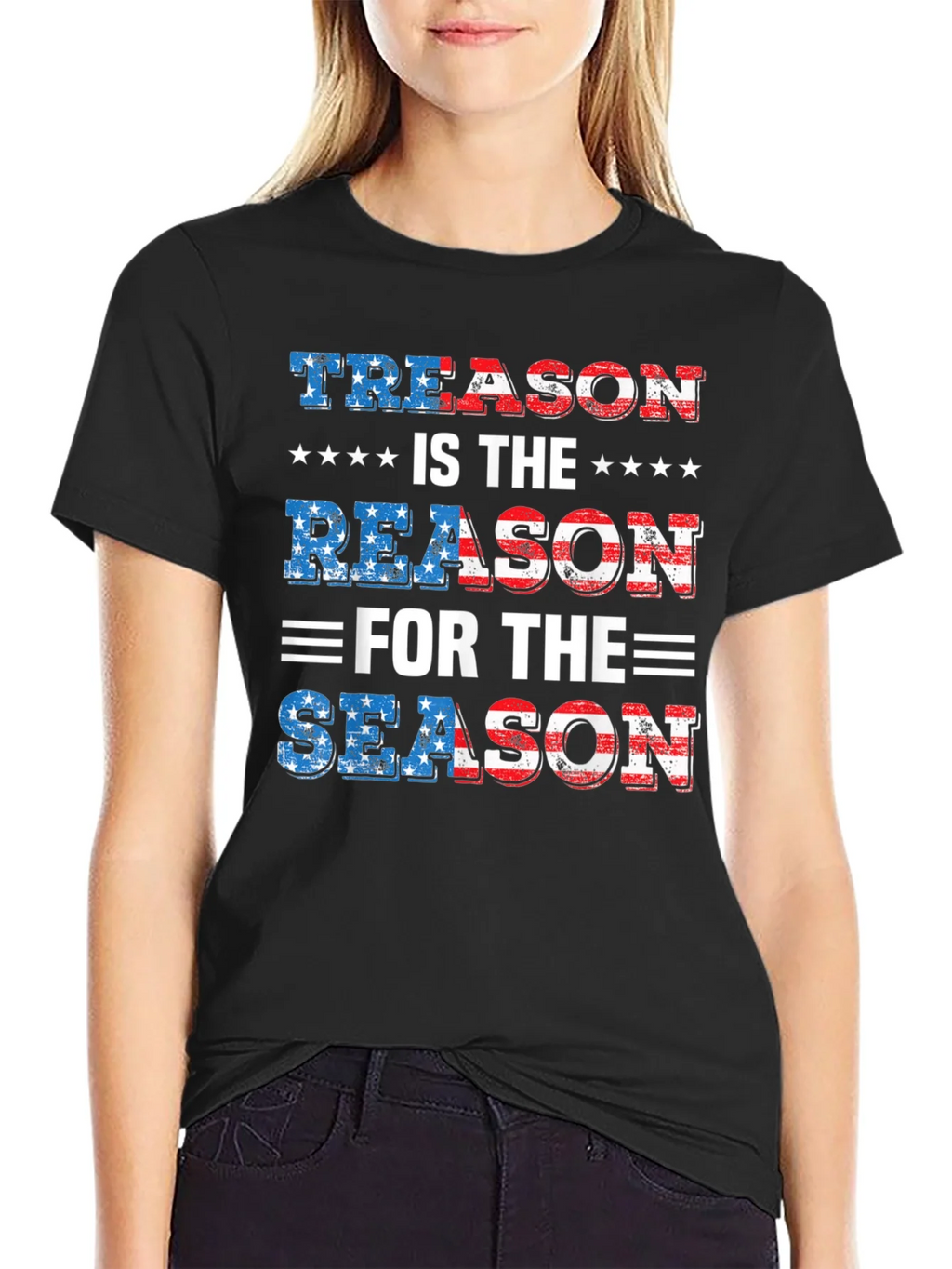 Treason is the Reason T-Shirt Patriotic USA Flag product image 2