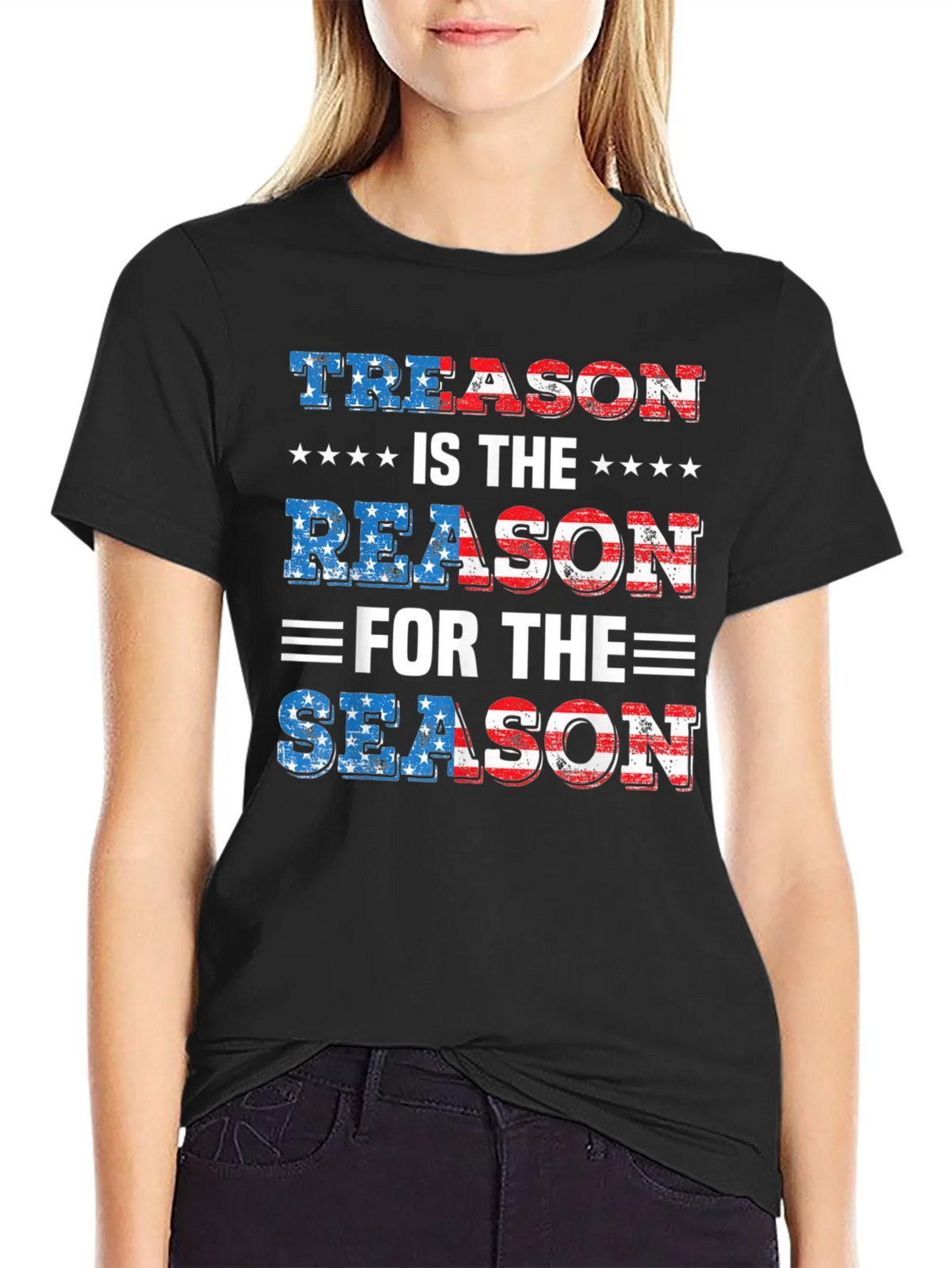 Treason is the Reason T-Shirt Patriotic USA Flag product image 2