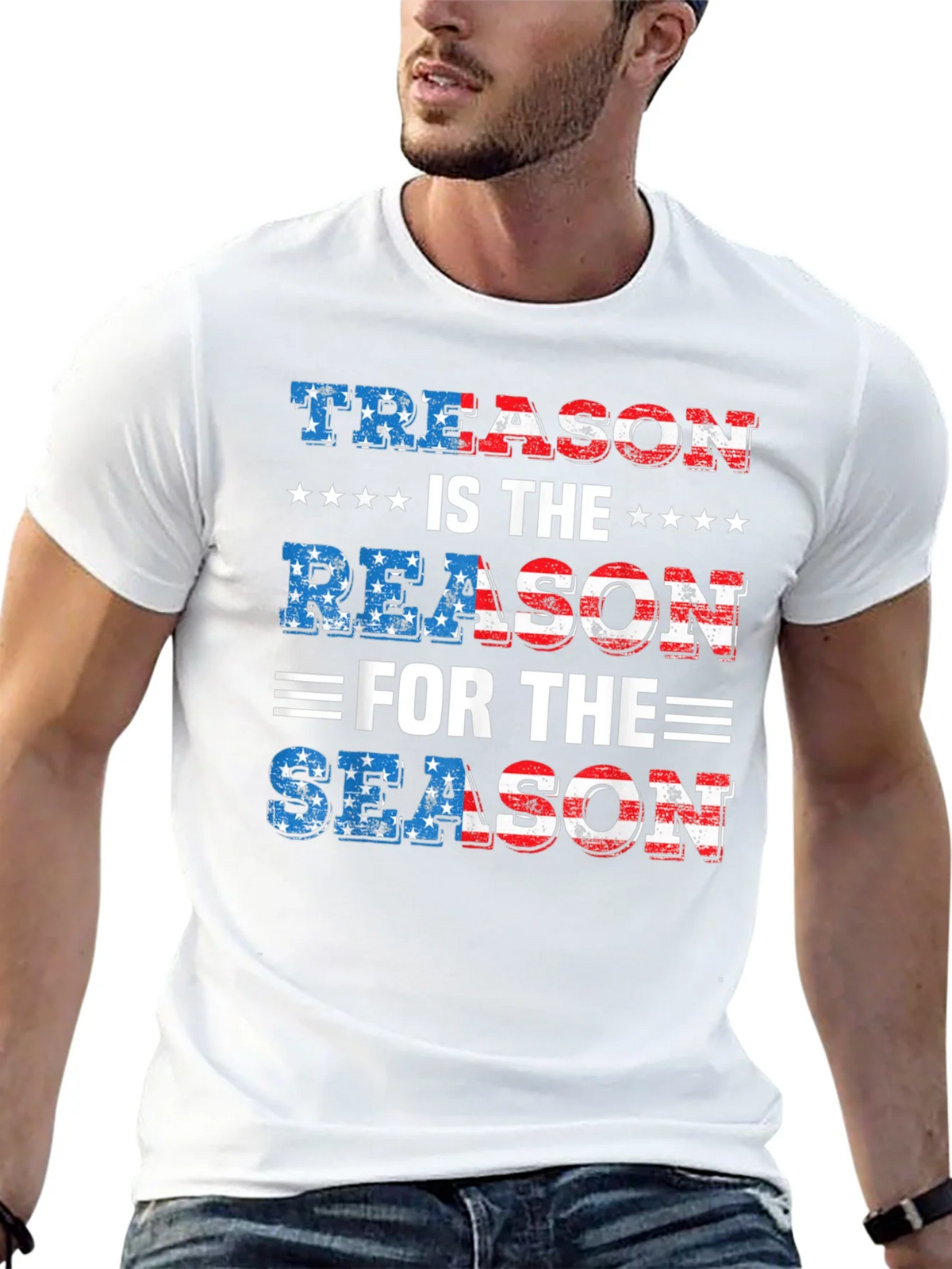 Treason is the Reason T-Shirt Patriotic USA Flag product image 12
