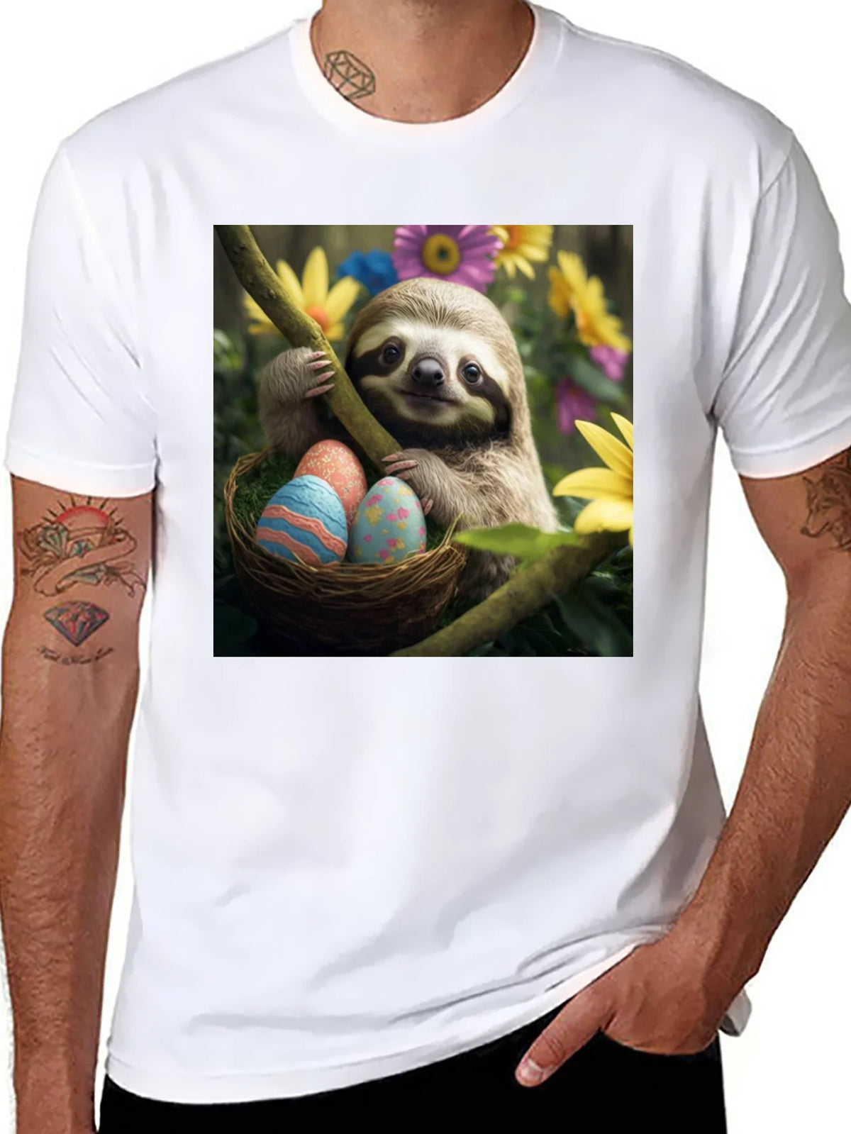Sloth Easter Egg Hunt T-Shirt product image 7