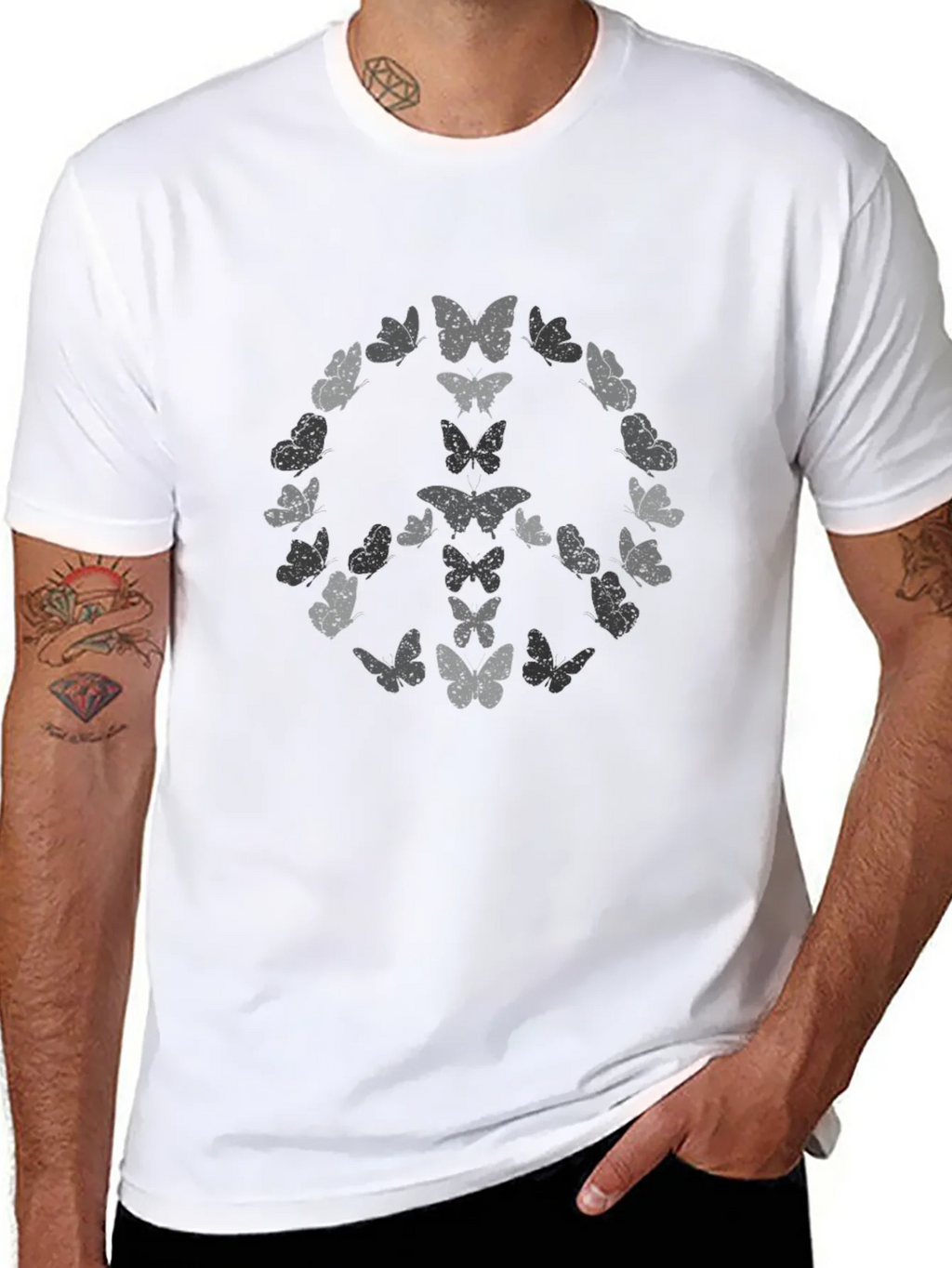 Butterfly Peace Sign Graphic Tee product image 7