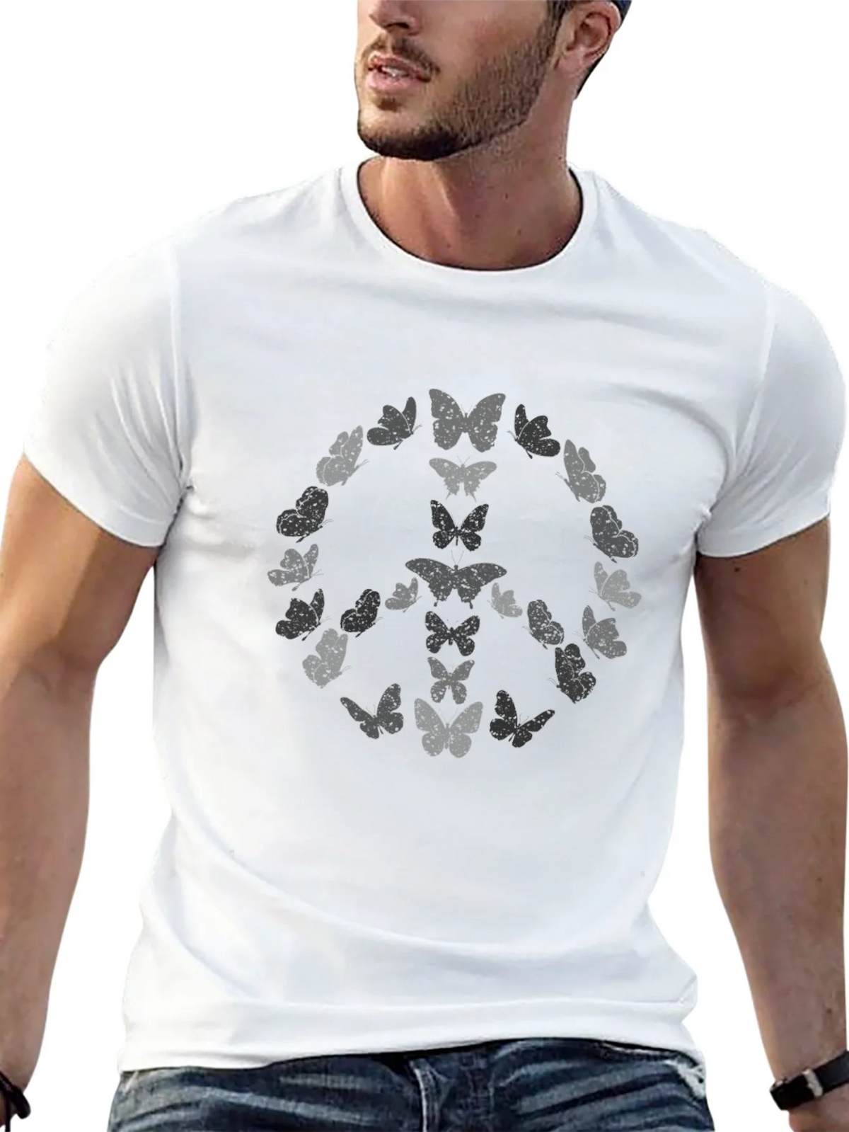 Butterfly Peace Sign Graphic Tee product image 12