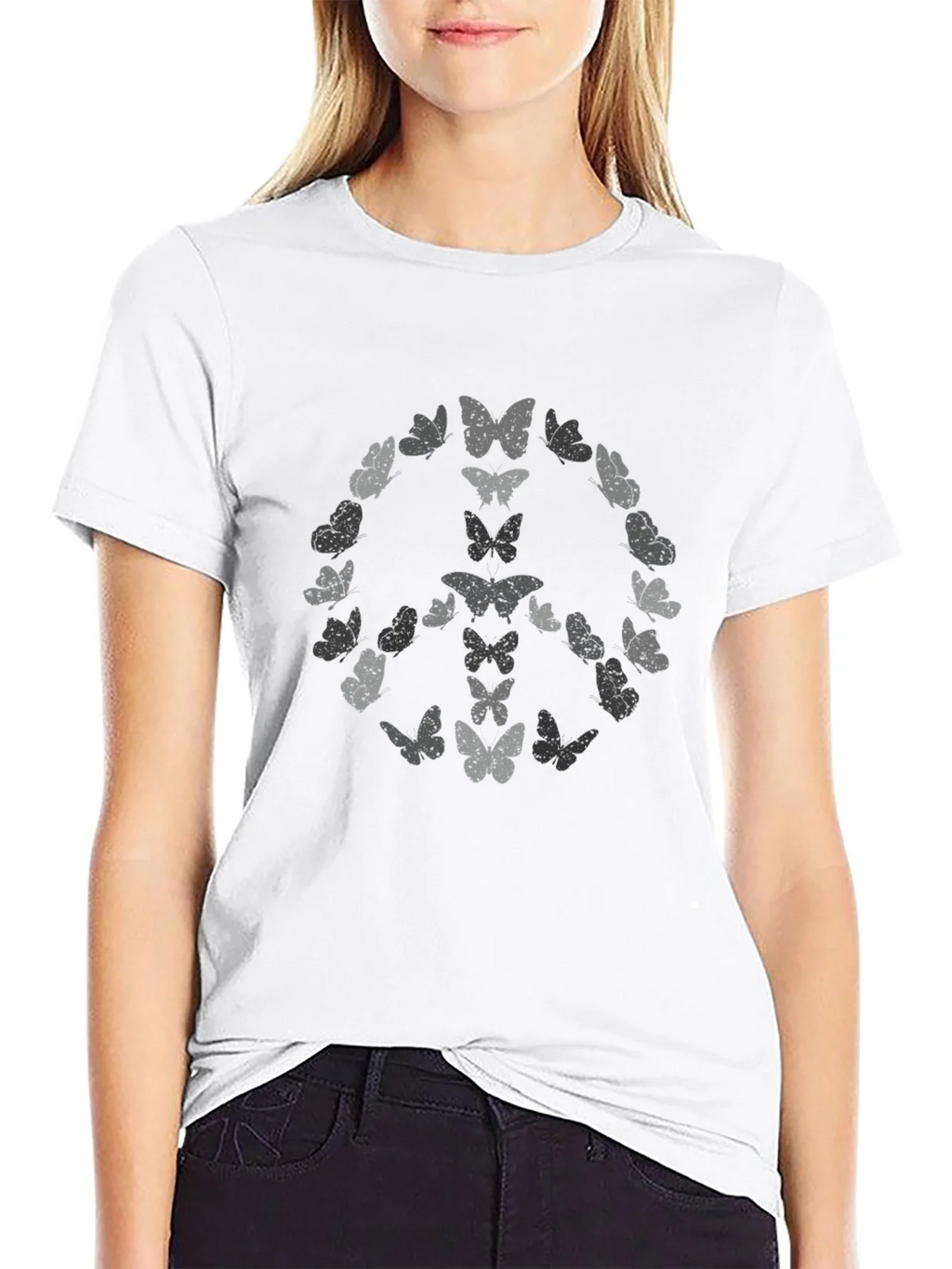 Butterfly Peace Sign Graphic Tee product image 8