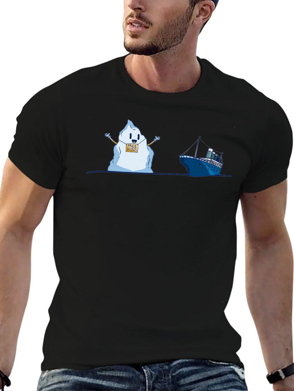 Titanic Iceberg Free Hugs Humor T-Shirt product image 6
