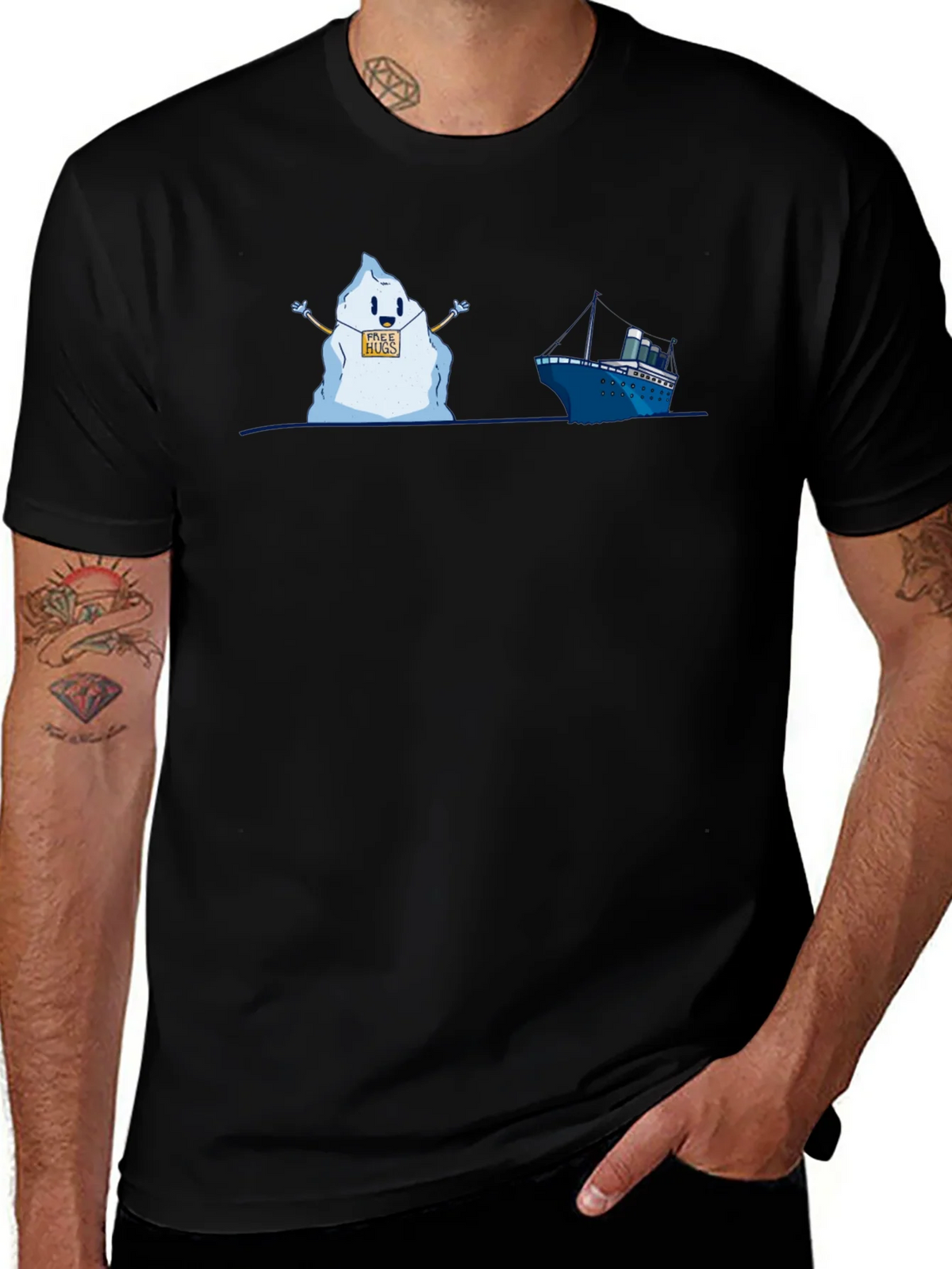 Titanic Iceberg Free Hugs Humor T-Shirt product image 1