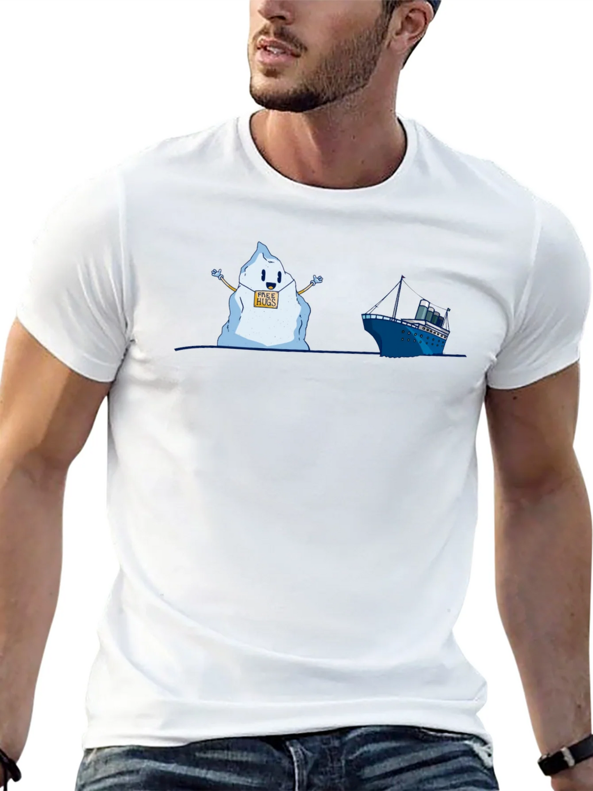 Titanic Iceberg Free Hugs Humor T-Shirt product image 12