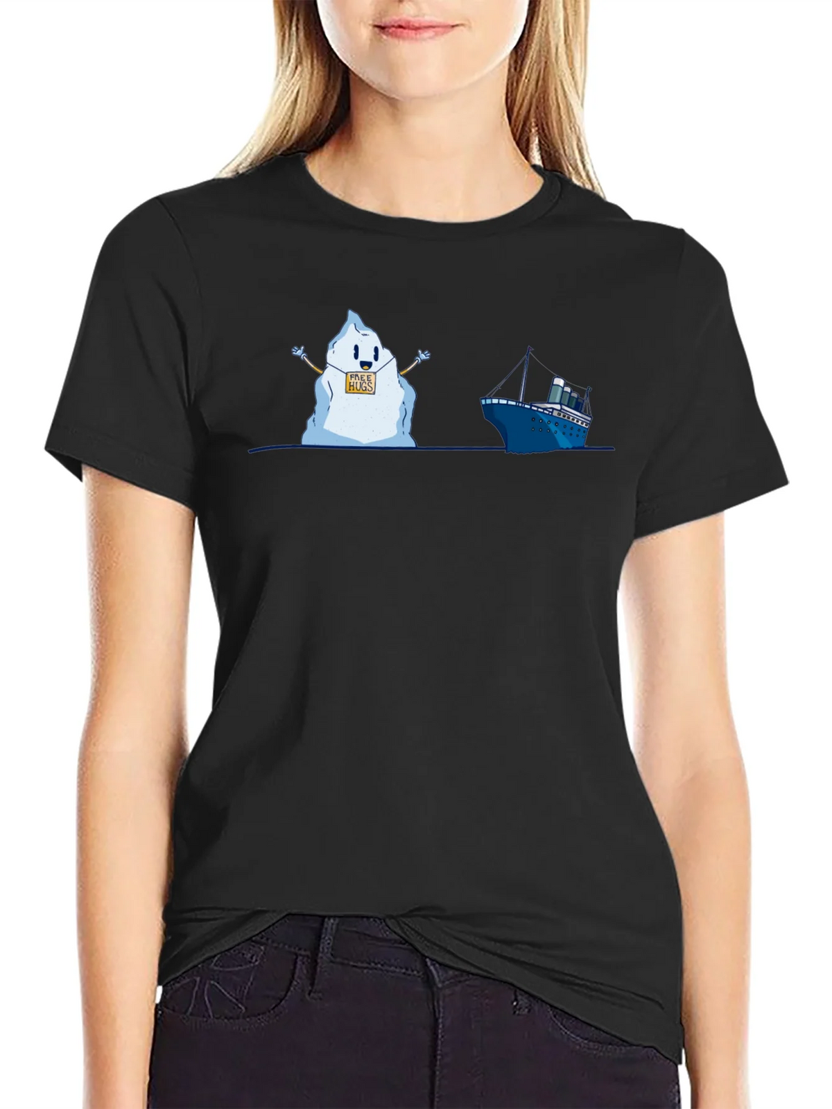 Titanic Iceberg Free Hugs Humor T-Shirt product image 2