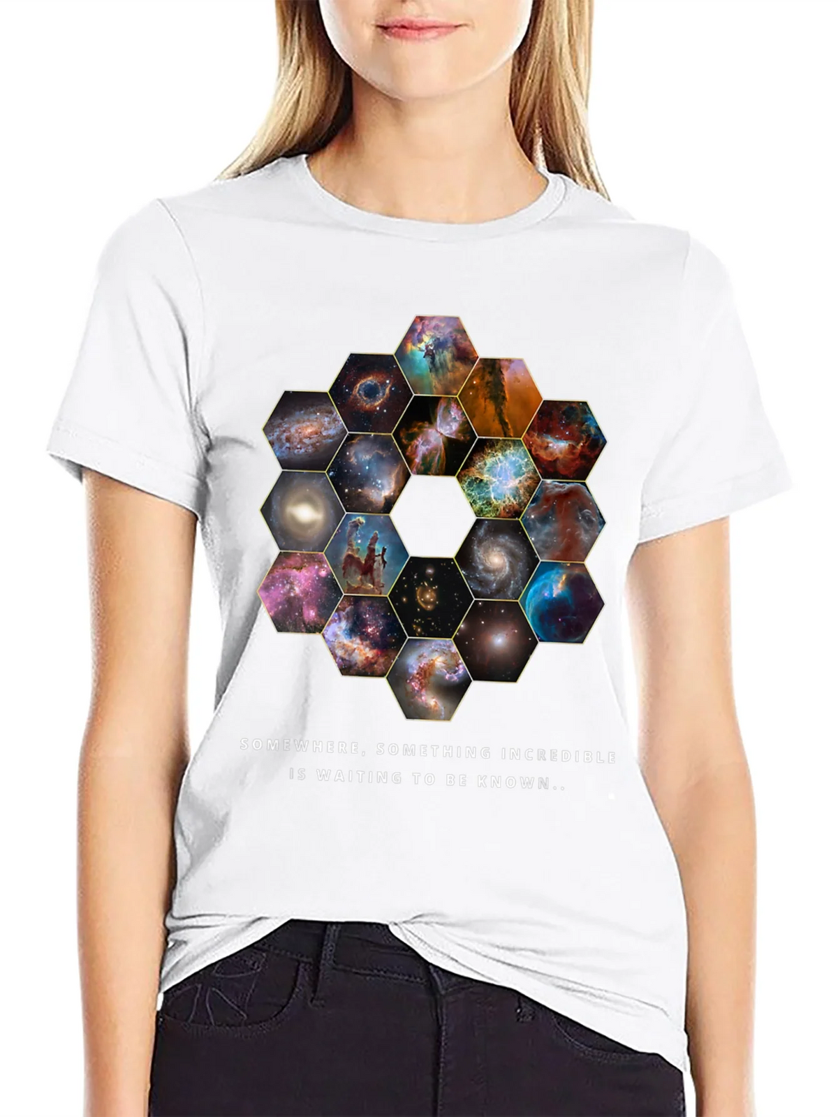 Cosmic Hexagon T-Shirt - Explore the Universe! product image 8