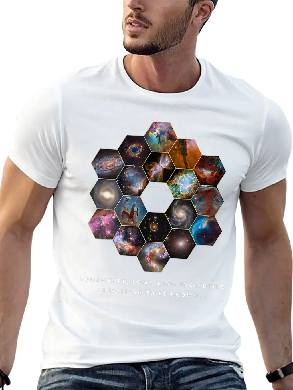 Cosmic Hexagon T-Shirt - Explore the Universe! product image 12