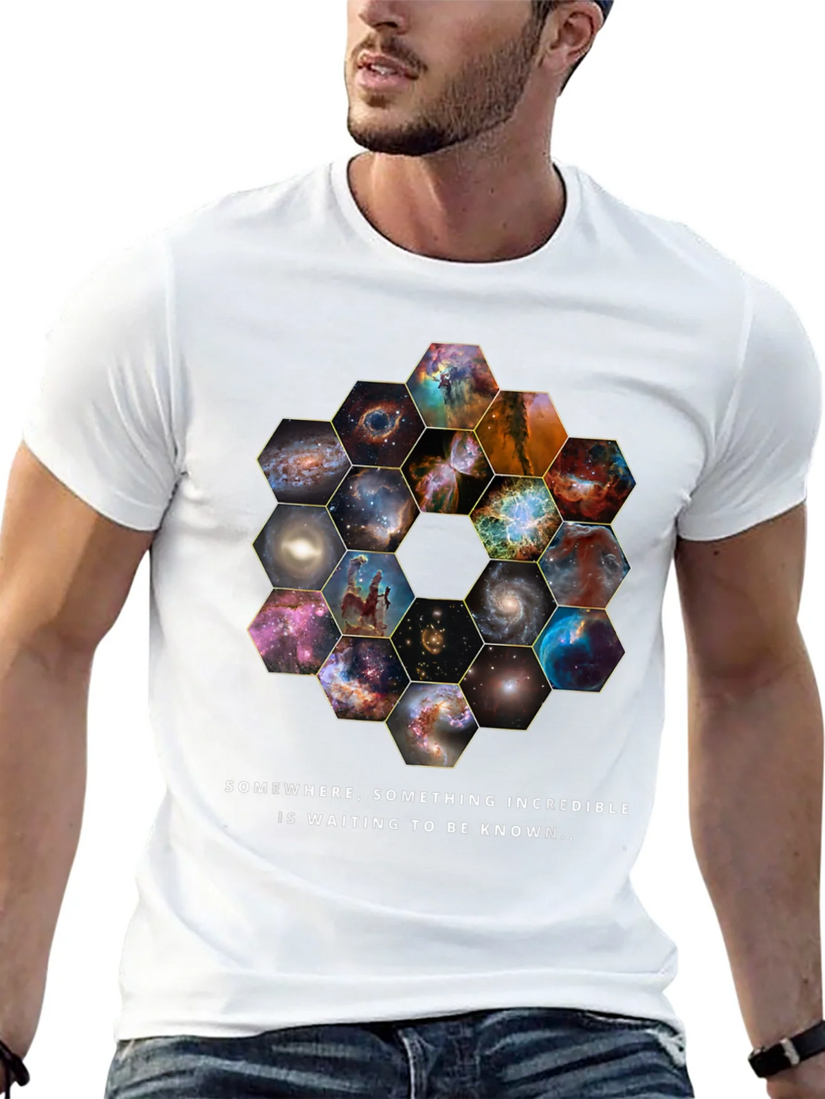 Cosmic Hexagon T-Shirt - Explore the Universe! product image 12