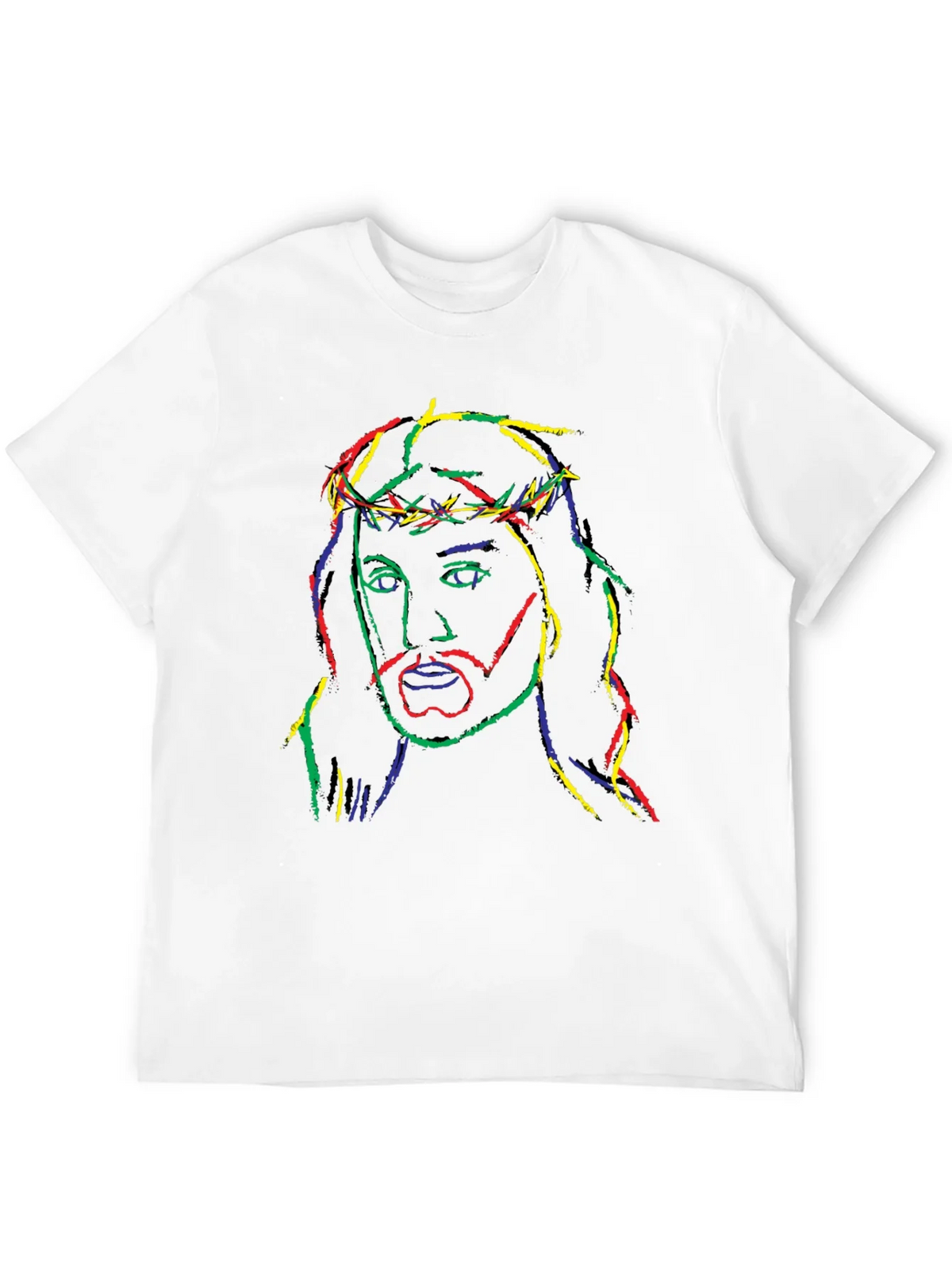 Neon Jesus Graphic Tee - Black Cotton Blend T-Shirt product image 9