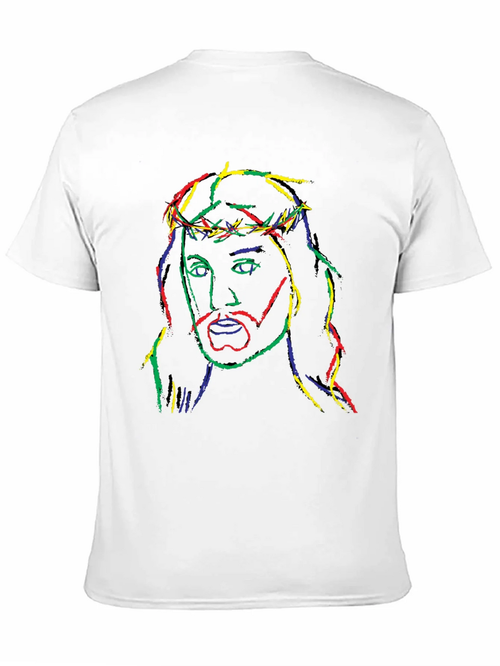Neon Jesus Graphic Tee - Black Cotton Blend T-Shirt product image 8