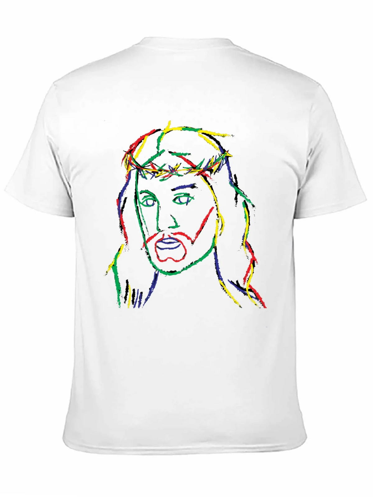 Neon Jesus Graphic Tee - Black Cotton Blend T-Shirt product image 8