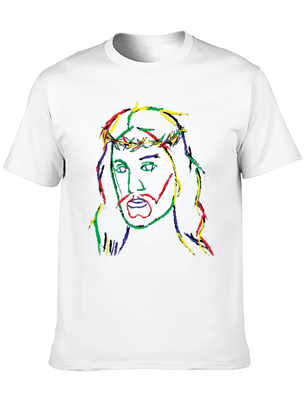 Neon Jesus Graphic Tee - Black Cotton Blend T-Shirt product image 7