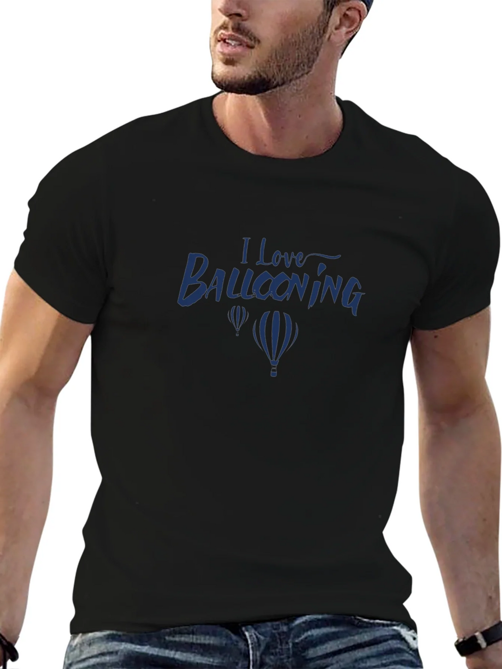 I Love Ballooning Black T-Shirt product image 6