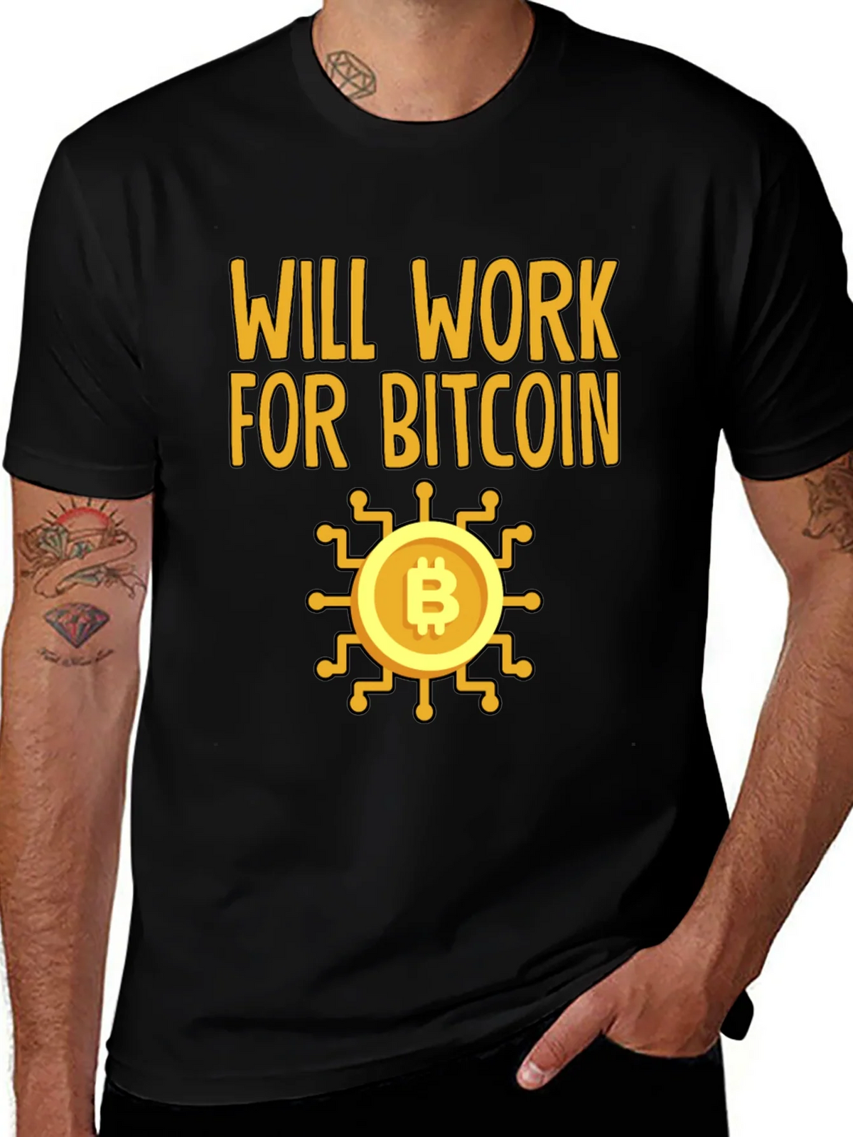 Will Work For Bitcoin Crypto T-Shirt product image 1