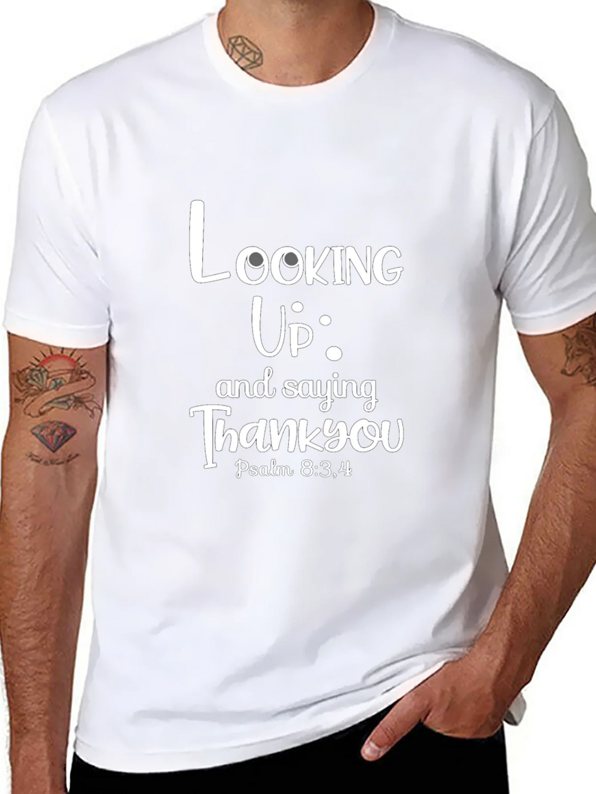 Looking Up Thank You Black T-Shirt product image 7