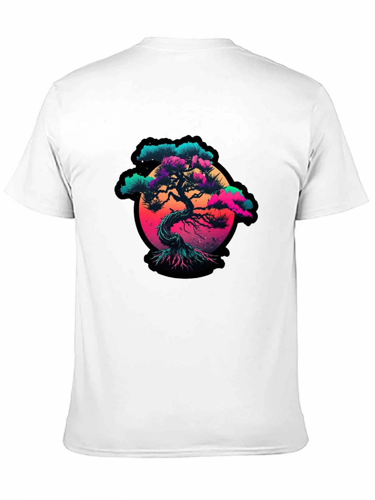 Vaporwave Bonsai Tree Graphic Black T-Shirt product image 9