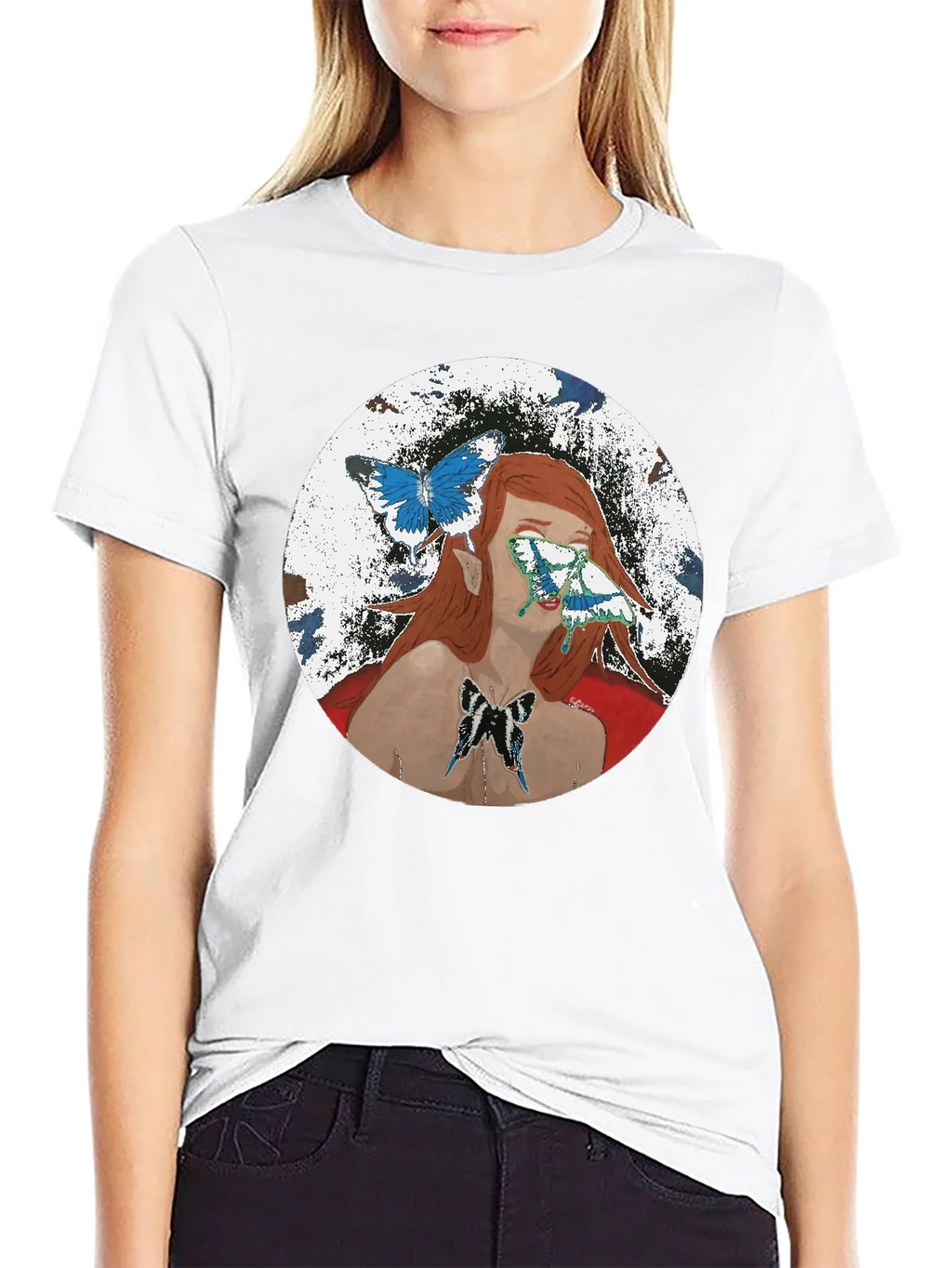 Butterfly Woman Graphic T-Shirt - Black product image 8
